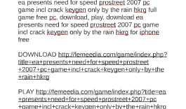 Download EA presents Need for Speed ProStreet 2007 PC Game Incl Crack & Keygen @ Only By THE RAIN  game