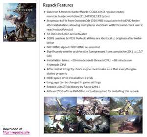 Download Monster Hunter World - v161254 + 56 DLCs + Multiplayer + MULTi12 game